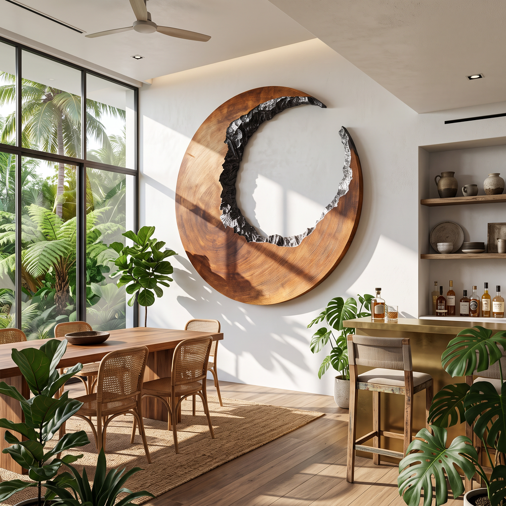 Mid Century 3D Wood Wall Art For Furniture Home Makeover